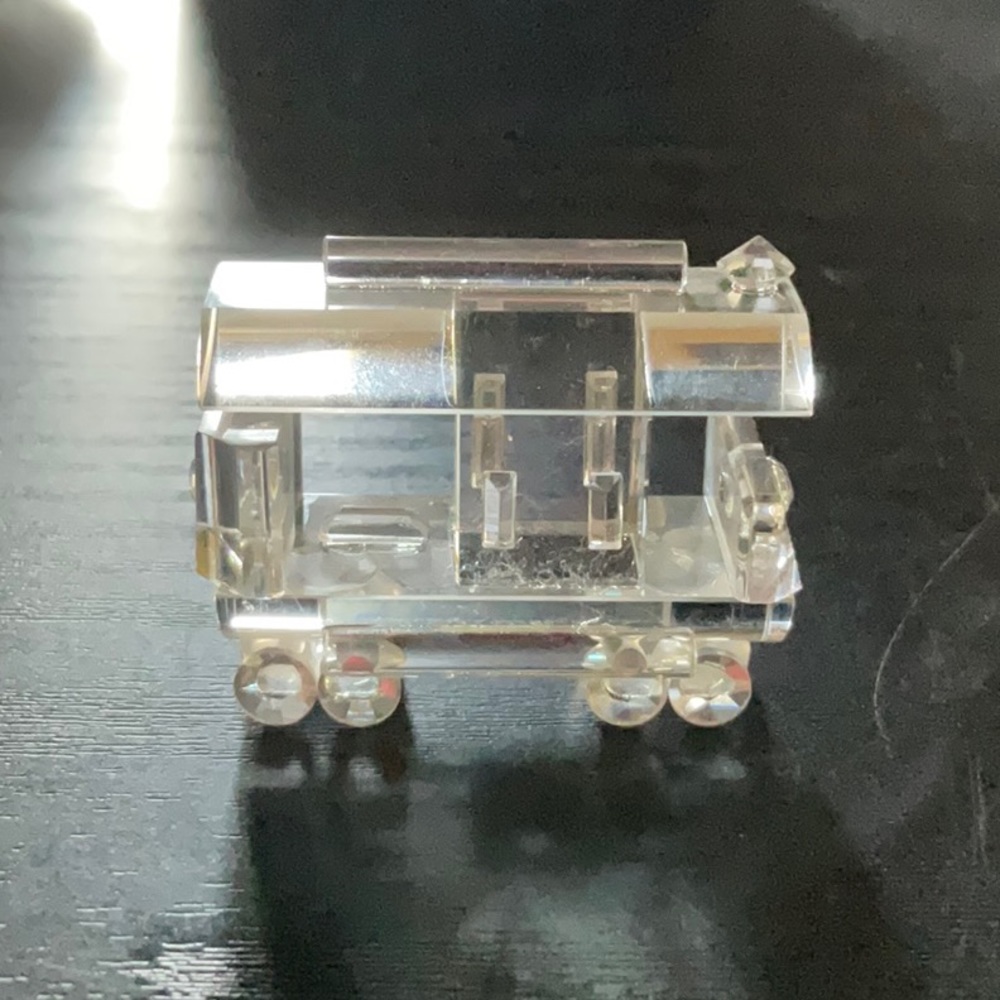 Vintage Mini Caboose Crystal Figurine